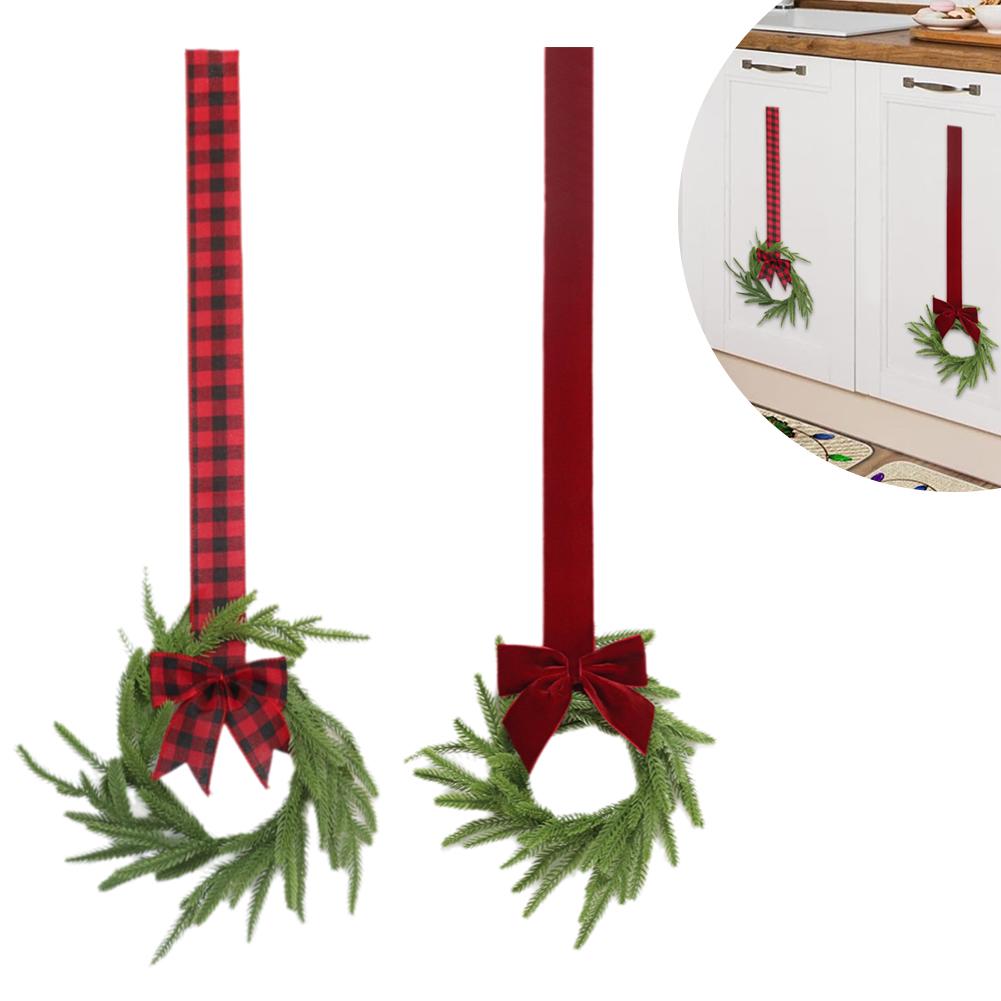 6pcs Christmas Mini Wreath For Cabinet Mini Artificial Garland Decor Mantel Wreaths Xmas Cabinet Fake Plant Garland Hanging C4E6