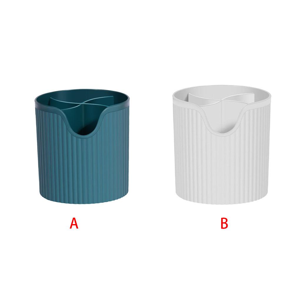 Plastic Makeup Brush Storage Box Round Comb Pencil Holder Portable Desktop Cosmetic Organizer