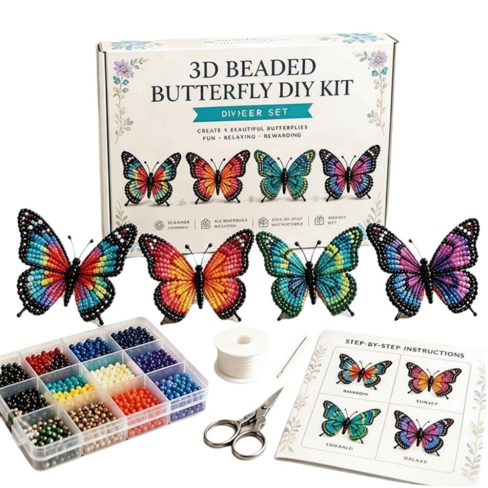 Kit per tessitura di perline dal design carino, perline minuscole, kit per arte con perline fatte a mano, set di ornamenti 3D con perline, per fare regali