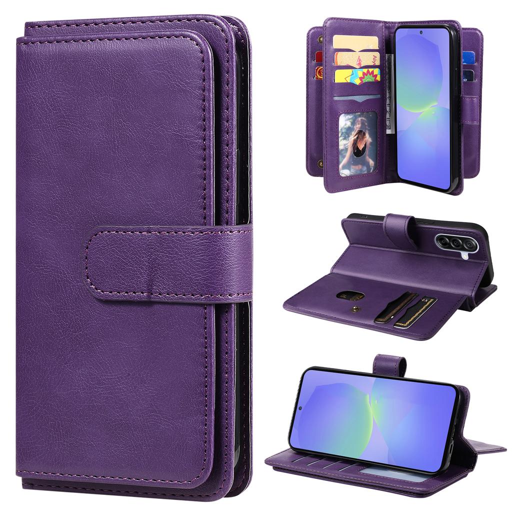 For Samsung Galaxy A36 5G Leather Case with 10 Card Holder Phone Cover Stand