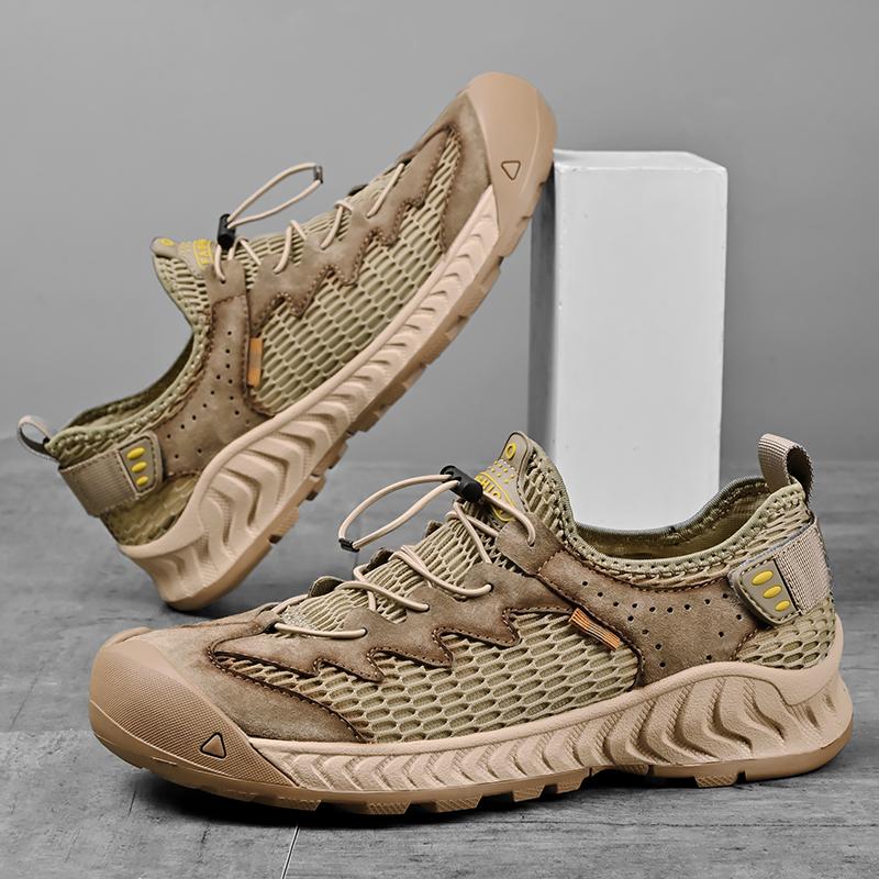 38-46 Sommer Herren Übergröße Modische Handgefertigte Mesh Atmungsaktive Outdoor Freizeitschuhe Wanderschuhe Sportschuhe