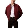 Calvin Klein Solid Color Spliced Comfortable Baseball Collar Drop Shoulder Long Sleeve Jacket Unisex Jacket Rust 40EM525-XVK