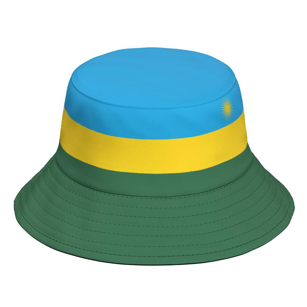 

Rwanda Fisherman Hats Custom Name Team Logo Bucket Cap Country Travel Kinyarwanda Nation Rwandese French Flag Photo Headgear