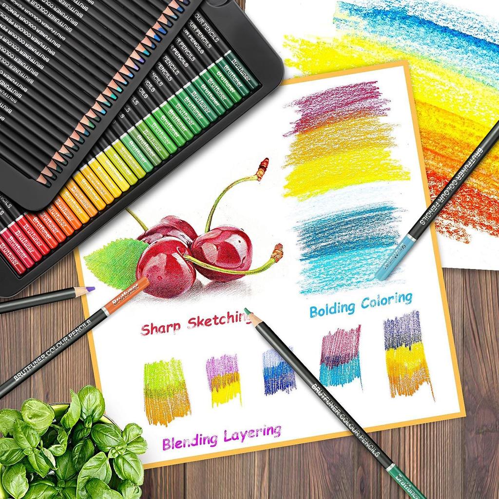 Roleness Colored 120 for Kids and Coloring Colored Pencil Soft Beginner and Professional Art Supplies Set Oil-Based Pencils, Colors, Adults, Books,