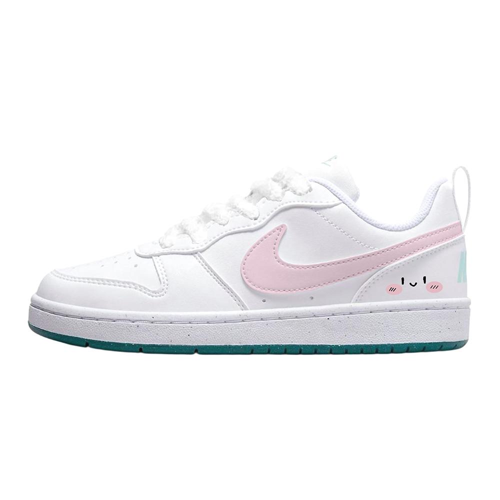 

Nike Court Borough Synthetic Leather Slip Resistant Abrasion Resistant Low top Skateboard Shoes Women s White Pink DV5456-102(Team1894-) 35.5