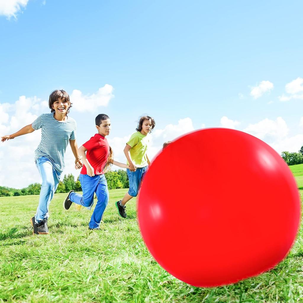 Leitee 2 Pcs 72 Inch Giant Balloons Round Latex Large Human Egg Jumbo Balloons Inflatable Air Decorations for Birthday Party Wedding Engagement(Red)
