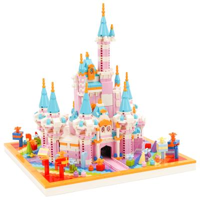 LULUFUN Miniaturní Stavební Bloky Duhový Hrad Hračka Miniaturní Hrad Bloková Sada Palác Montážní Sada Růžová Dívky Děti Dospělí Oslava Nový Rok Dárek