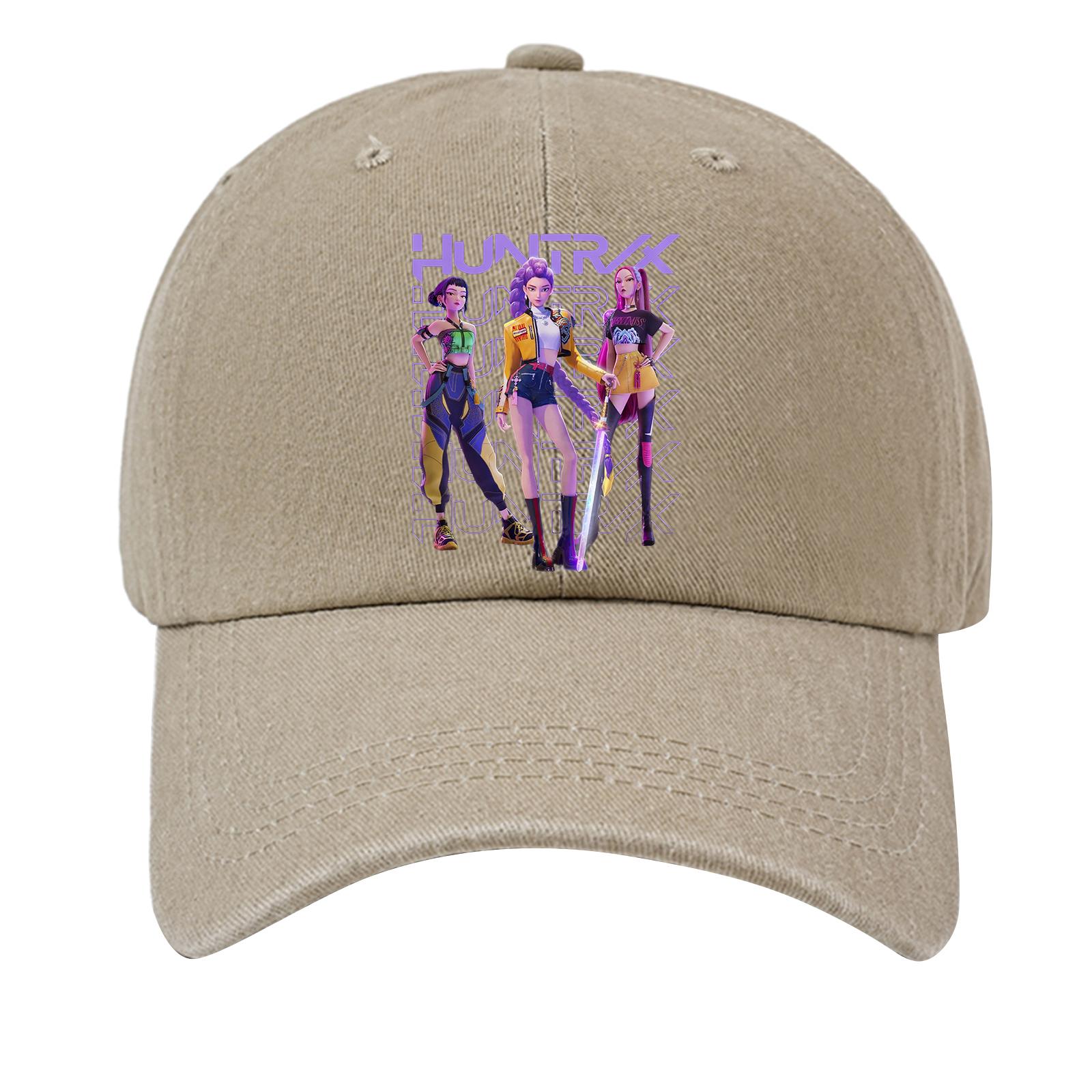 

Washed Cotton Baseball Cap With Printed Distressed Soft Top Denim Hat For Men, European And American Retro Hat One Size бежевий