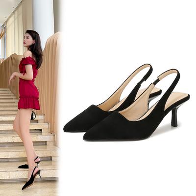 2024 Women's Sandals Female Summer High-heeled Pointed Stiletto 6cm Sexy High Heels Women Low Heels Plus Size 35-43,44,45,46