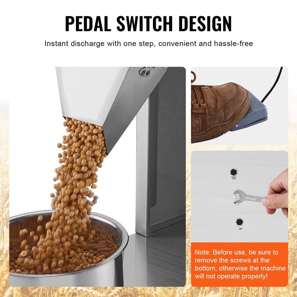 Particle Filling Machine, 0.044-11 Lbs/20-5000g, Automatic Filler Machine with Foot Pedal, Stainless Steel Weighing Filling Machine, Weigh Filler for