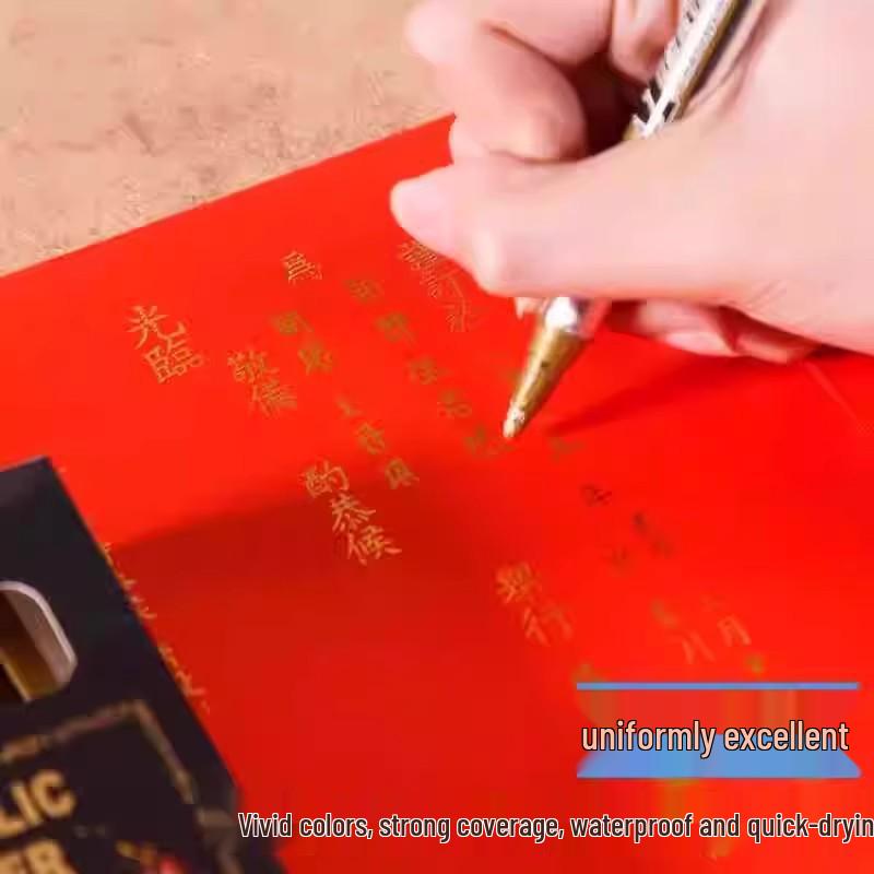 0.01 Metal Soft Tip Pen - Gold & Silver for Calligraphy, Invitations, Sutra Copying & Greeting Cards