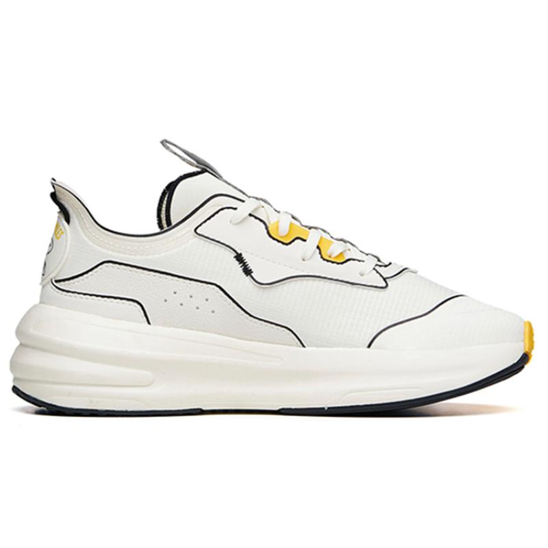 SNOOPY X Anta C37 Series Shock Absorbers Slip Resistant Abrasion Resistant Low Top Casual Shoes Women's White Yellow Sneakers 922128081-11