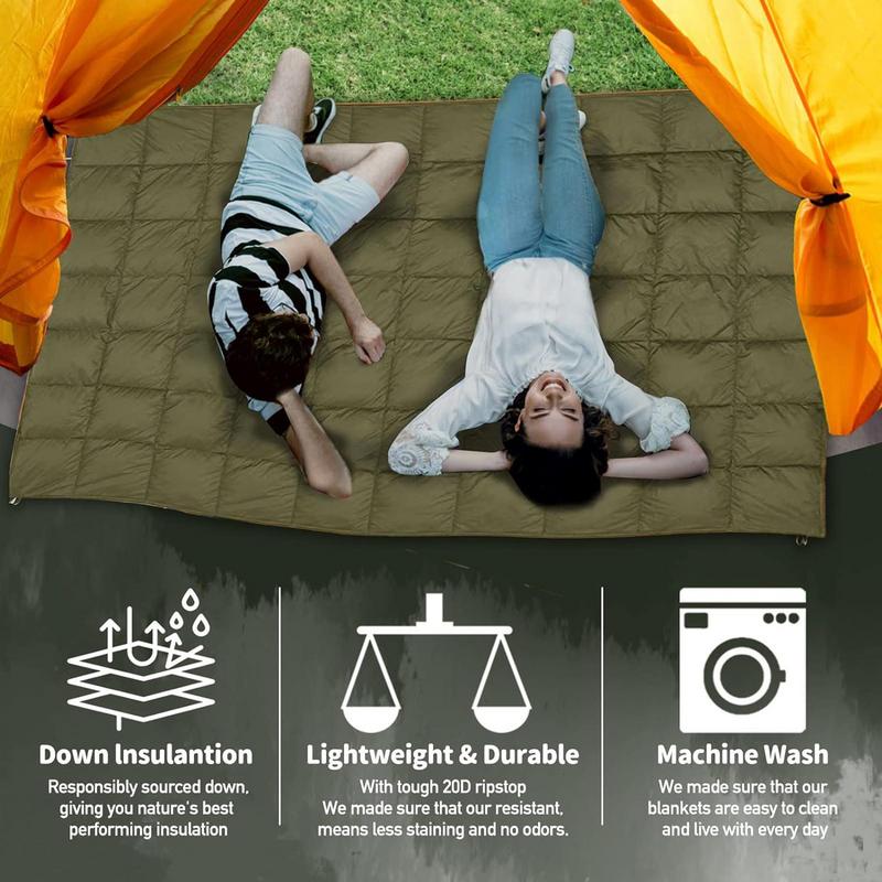 Winter Down Camping Quilt Indoor Outdoor Activity Camping Blanket Packable Camping Quilt Lightweight Thermal Down Blanket For Travel Hiking
