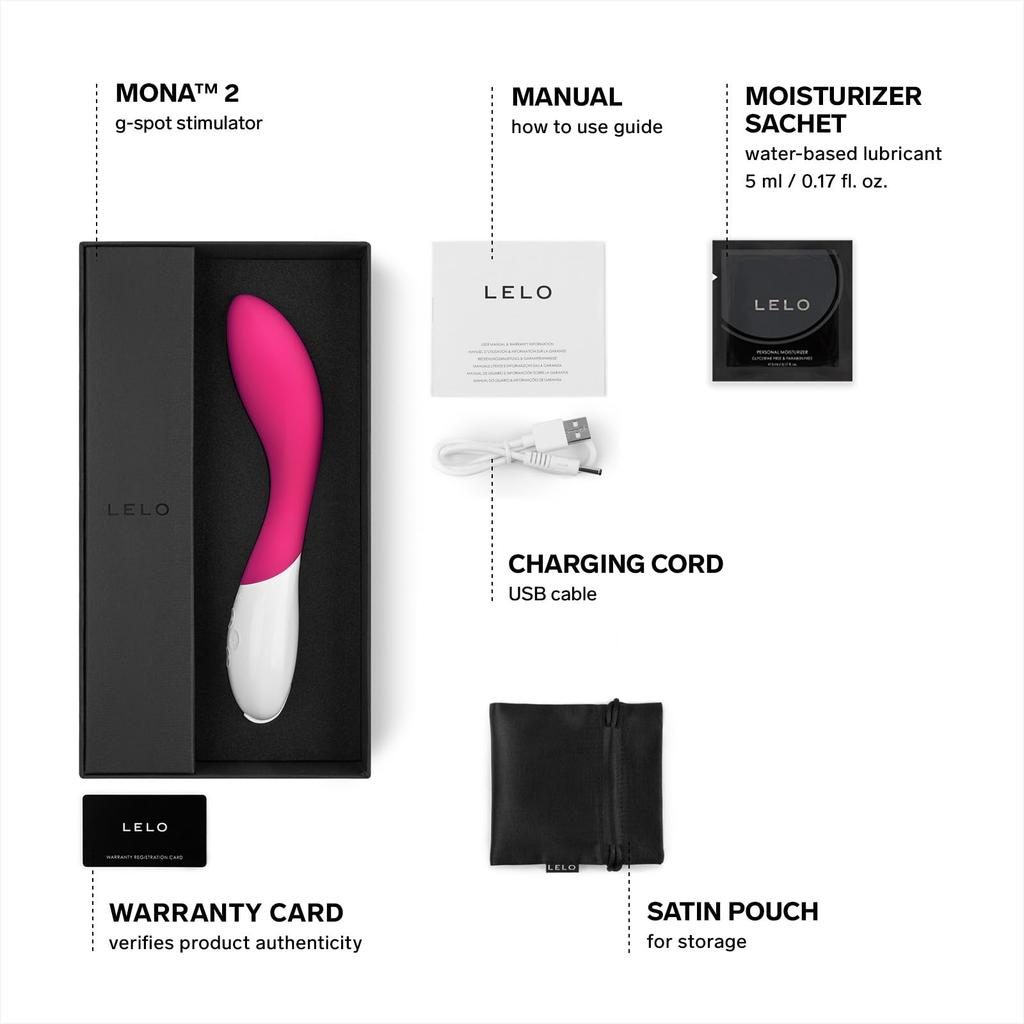LELO MONA2 Vibrator for Women Adult Products for Adult Dildo - Women, G-Spot Vibrators, Toys, (Cerise)