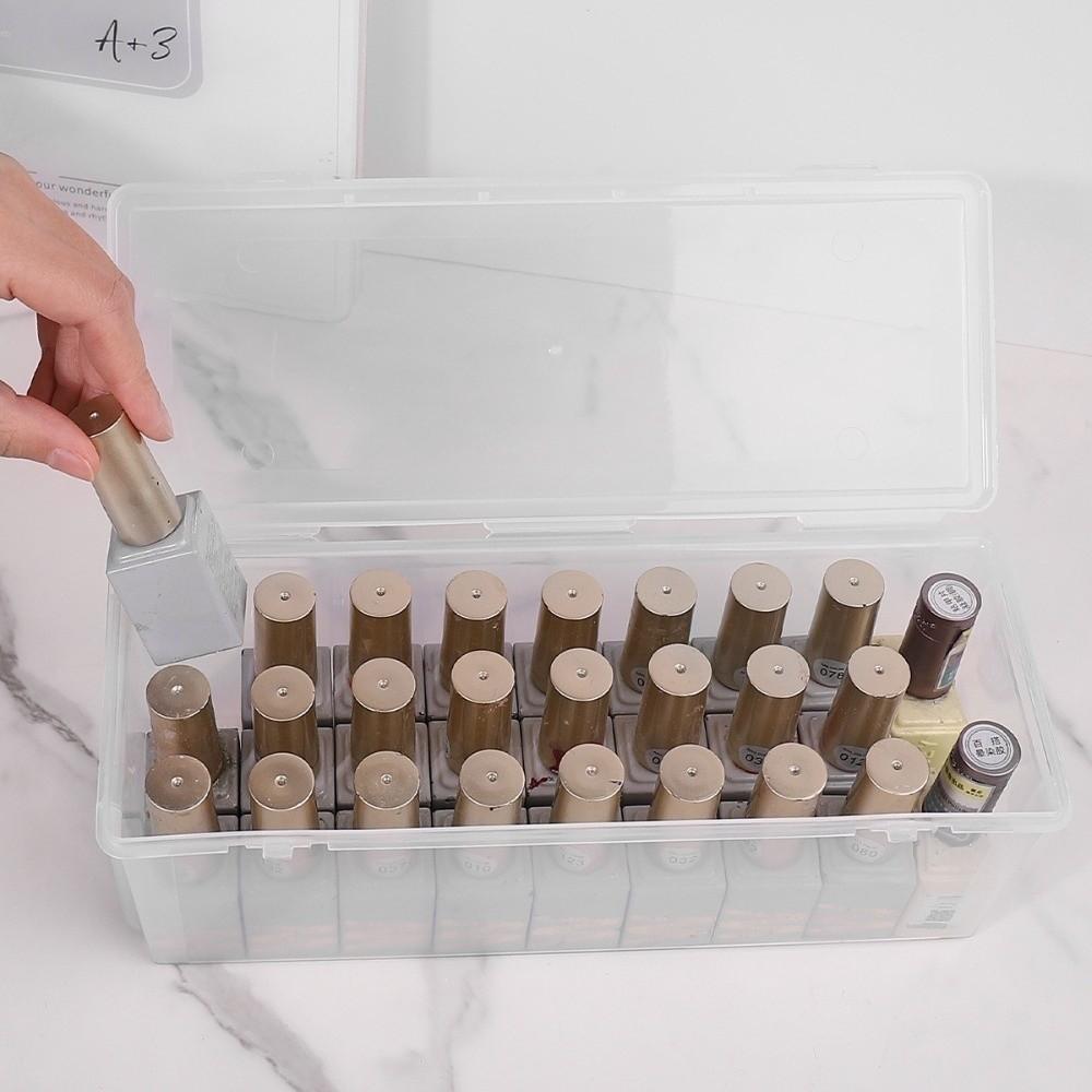 Rectangle Nail Polish Storage Box Transparent Plastic Nail Polish Storage Case Large Capacity Nail Wear Storage Container