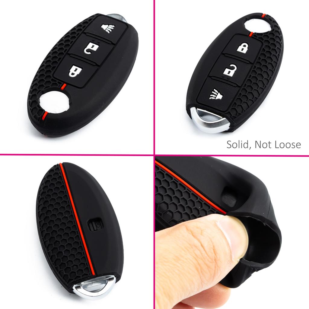 2X Silicone Car Key Fob Cover Case Holder Keychain For Nissan X-Trail Qashqai Rogue Sport Murano Note 370Z Juke Leaf Kicks Titan