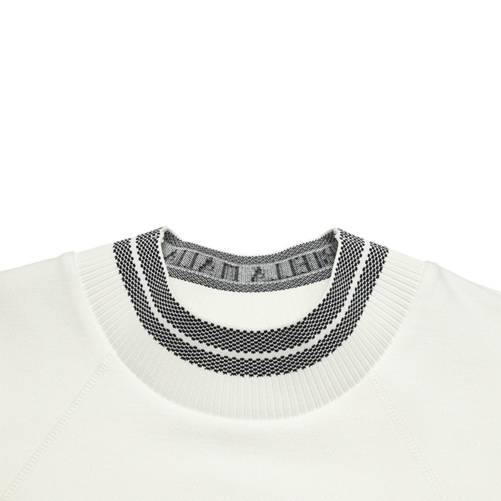 FILA Emerald Comfortable Fleece Warm Fashionable Versatile Loose Knit Pullover Sweatshirt Women sweatshirt Cream-White F11W544205FIV