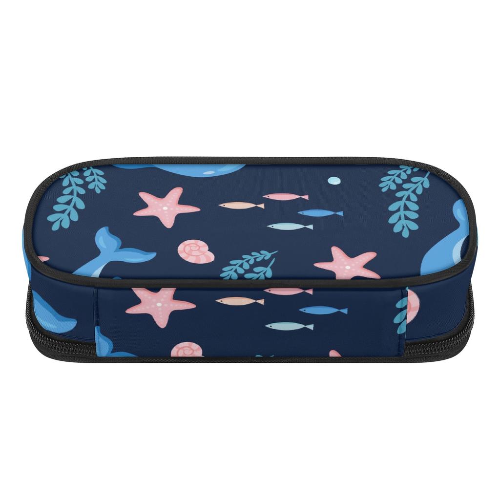 Pen Case Large Storage Space Zipper Closure Wear Resistant Polyester with Mesh Pocket Removable Divider and Pen Slots for Students
