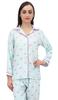 Bimba Sky Blue Gift Ribbon Print Women Shirt With Pajama Pants 2 Pcs Nightwear -