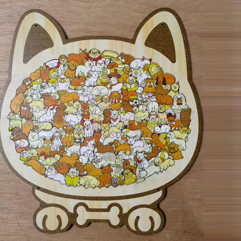 135 Piece Diy Cute Dog Wooden Game Fun Animal Alien Game Household Decoration Creative Stress Ease Birthday New Year Gifts