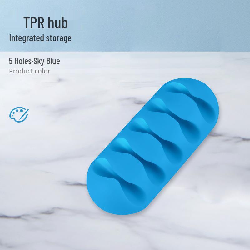 Multi-Hole Self-Adhesive Cable Organizer and Power Cord Holder