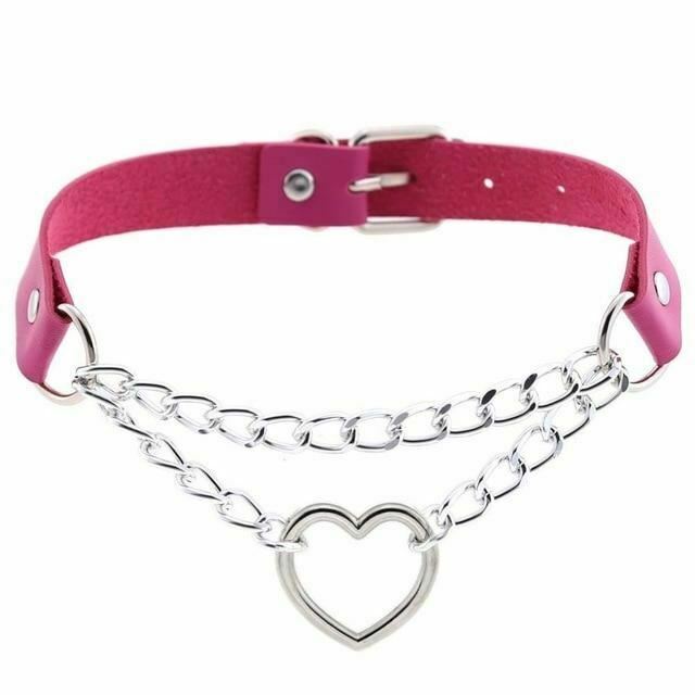 Day Collar Heart Pendant Choker Silver Chain Necklace Collars & Leashes
