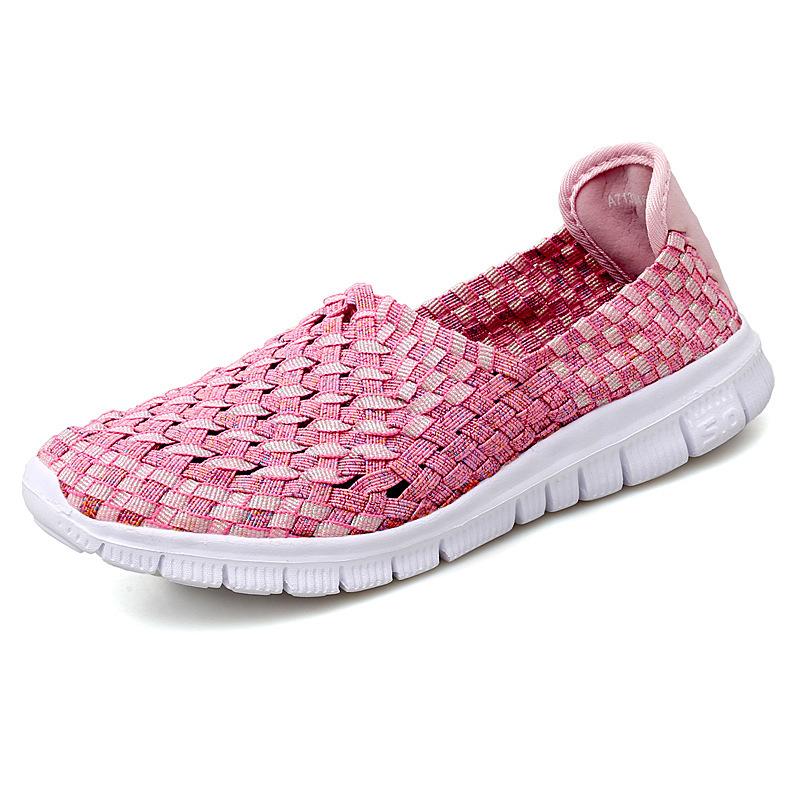Summer mesh breathable hollow sandals lightweight flat-soled mother shoes couple casual one-pedal cloth shoes woven women's shoes