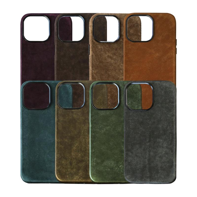 PUEBLO Vintage Leather MagSafe Drop-Proof Case for iPhone 16 Pro Max