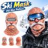 3D Face Printed Balaclava Vzor starca Maska na celú tvár pre Zimné Vonkajšie Športy Cyklistiku