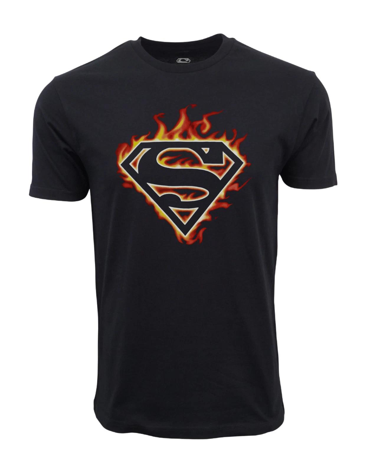 Unisex Adult Casual Graphic SUPERMAN FIRE ORIGINAL LOGO T SHIRT 4XL... XXXXL