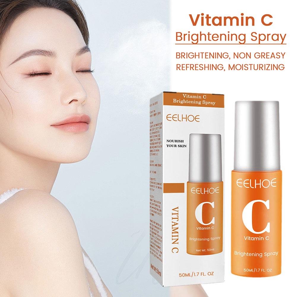 50ml Vitamin C Brightening Spray Skin Whitening Moisturizer Non-Greasy Refresh Even Skin Tone Nourish Facial Care Beauty Product
