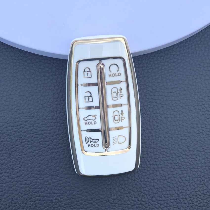 Car TPU Key Case Cover Holder for Hyundai Genesis GV70 GV80 GV90 2020 2021 2022 Key Shell Ring Protective Accessories