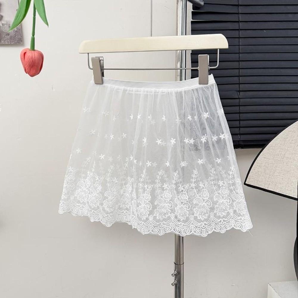 Transparenter Sicherheitsrock Petticoat Hohe Taille Netz Unterrock Slips Kleid Mädchen