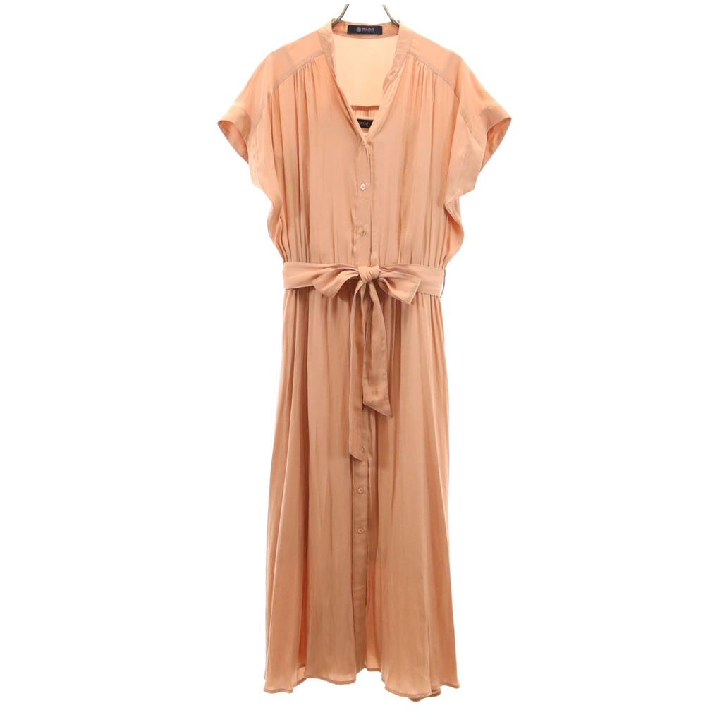 Nano Universe French Sleeve Shirt Dress F Orange Series Women Used