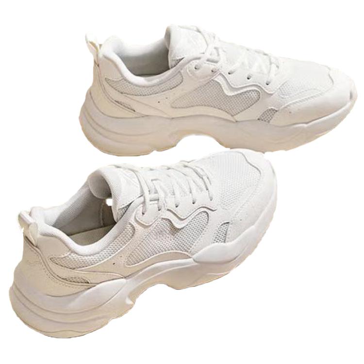 Anta Life Series Simple Comfortable Gravity Shock Absorption Non-Slip Breathable Low-Top Dad Shoes Women Sneakers Paper-White 122538814-1