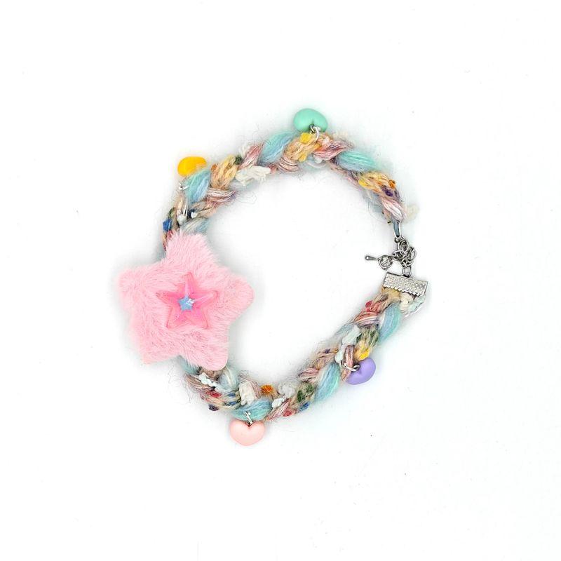 

Dog Cat Accessories Schnauzer Hanging Collar Pet Supplies Ornament Heart Woven Wool Yarn Rope Necklace Small size (about 27cm)