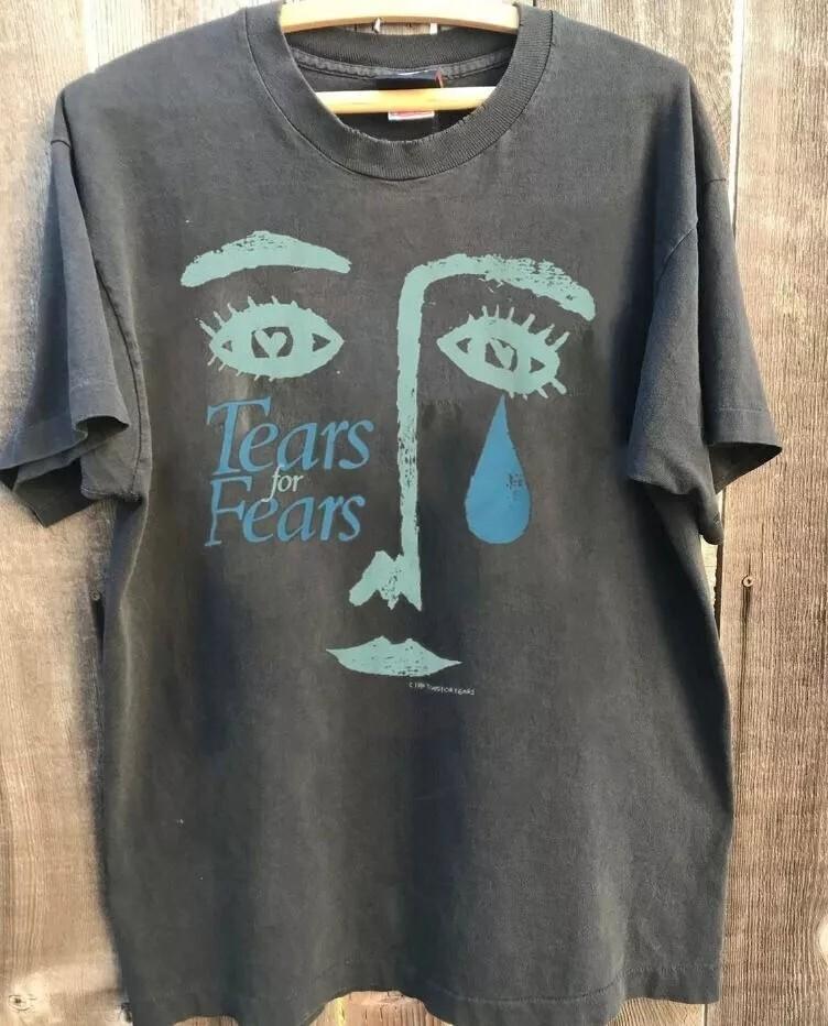 Футболка Tears For Fears, Футболка Tears For Fears, Хлопковая футболка унисекс, Цвет: угольный, Размеры: S-5XL, Футболка унисекс XXXL