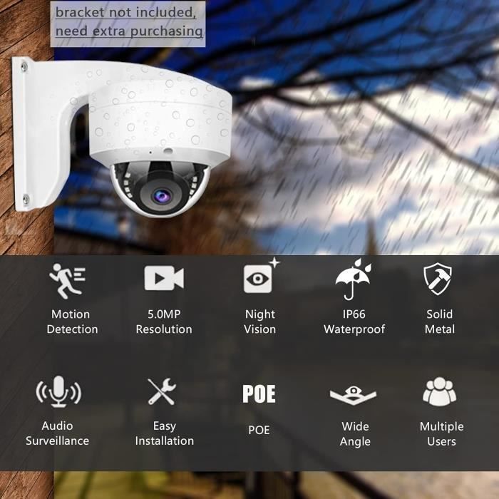 Caméra De Surveillance - WITI - IP32050 - 5 MP - Microphone Audio - IP66 - Grand Angle 2,8 Mm