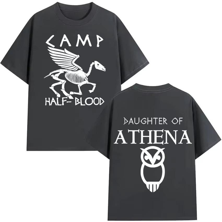 2026 Spring Summer Classic Mens  Clothing Camp Half Blood Aesthetic Retro Sports Long Island Sound Streetwear Short Sleeve Top