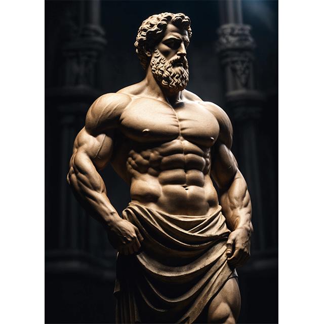Stone Gold Statue Muscular Greek God Statue Prints Poster Canvas Painting Modern Wall Art Picture Living Room Bedroom Home Decor
