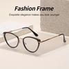 2pcs Set of New Cat-Eye Metal Frame Reading Glasses for Men and Women Suitable for Daily Office Use