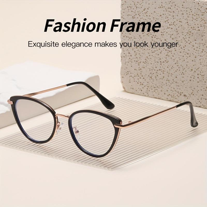 2pcs Set of New Cat-Eye Metal Frame Reading Glasses for Men and Women Suitable for Daily Office Use