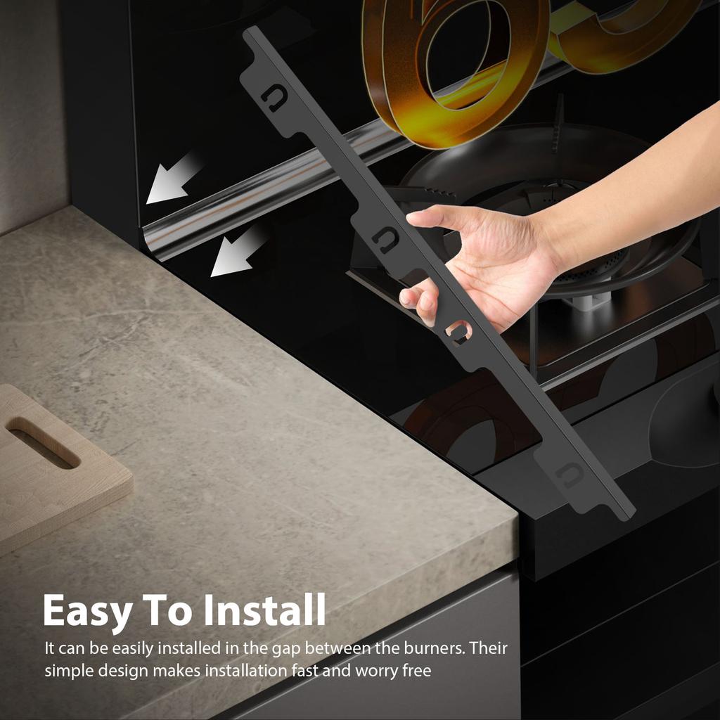 2 Pcs Stainless Steel Stove Gap Guard Reusable Stove Gap Covers Stretchable Stoves Gaps Filler for Household Kitchen Accessories