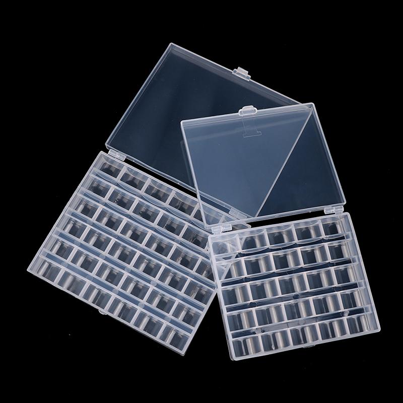 New 36 Slots Bobbins Box Storage Spool Case Sewing Machine Bobbin/Thread Store Plastic Clear Transparent Holder Box Spindle Box