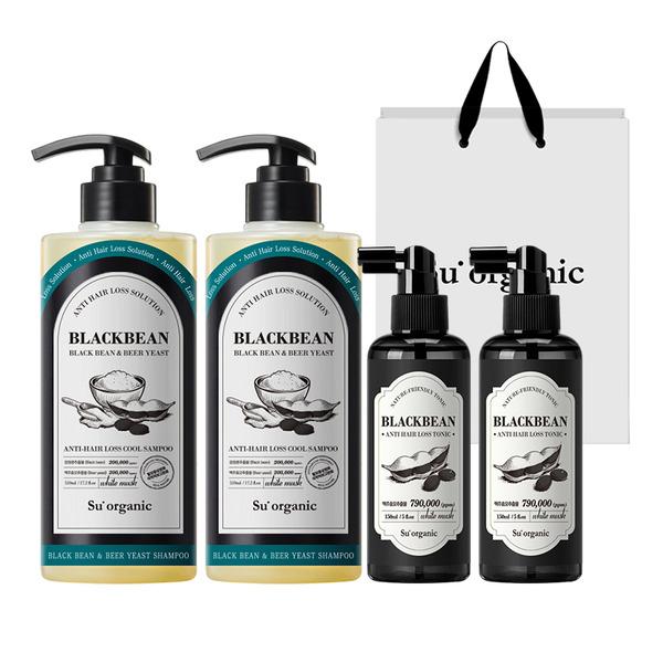 

Su Organic Black Bean Brewer s Yeast Hair Loss Relief Cool Shampoo (510ml x 2) + Hair Tonic (2) + Gift Shopping Bag (White)