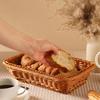 Imitation Rattan Woven Rectangular Bread Basket Fruit Basket Supermarket Hotel Display Basket Desktop Storage Basket