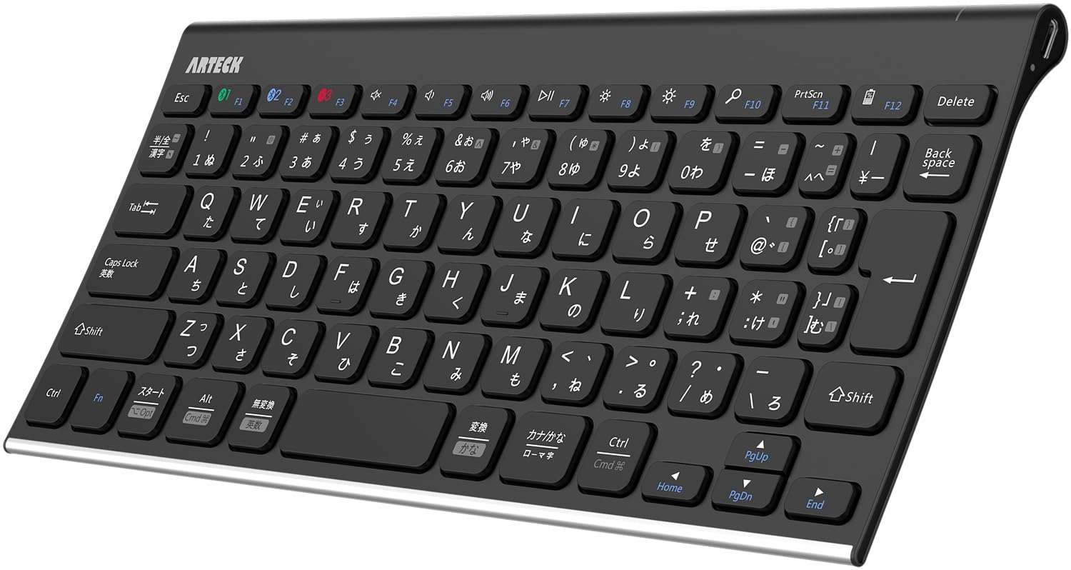

Arteck Wireless Keyboard, Japanese Layout, Multi-Device, Stainless Steel, Bluetooth Keyboard, Portable Design, Bluetooth Compatible with iOS,