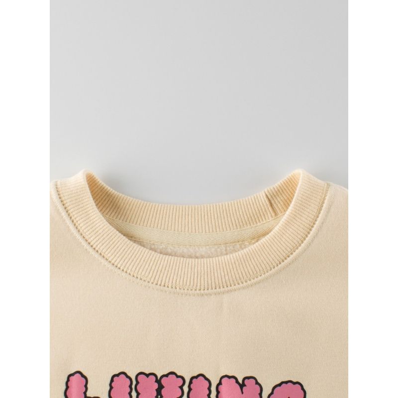 Children's Clothing Kids Fleece Sweater Autumn and Winter Children's Pullover Clothes Girl Bear plus Velvet Letter Jacket