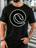 Unisex Crew Neck Tee Minimalist Circular Snake Line Art Graphic Print Short Sleeve Top Summer Loose Soft Casual Basic Daily Wear