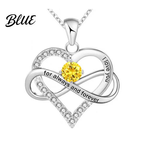 Love Message Necklace Heart for Women Romantic I You Forever